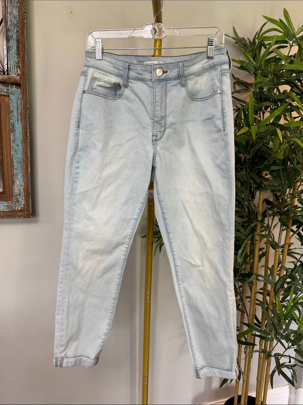 Nine West Light Blue Boyfriend skinny ankle Jeans EUC 10